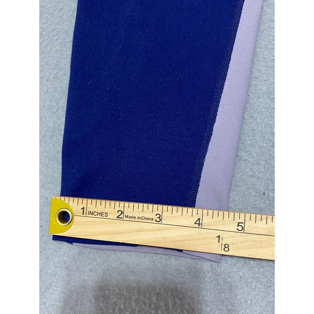 Lululemon Colorblock Chevron Cropped Leggings Blue Lavender Womens Yoga‎ Gym